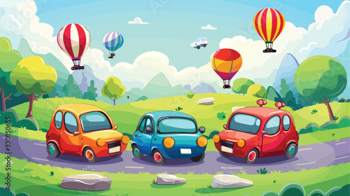children educational game with cute cartoon cars. Vector