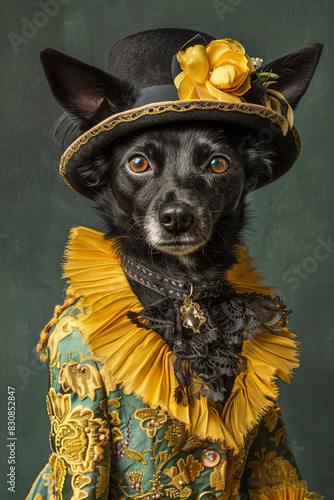 Fashionably dressed anthropomorphic dog, Generative AI