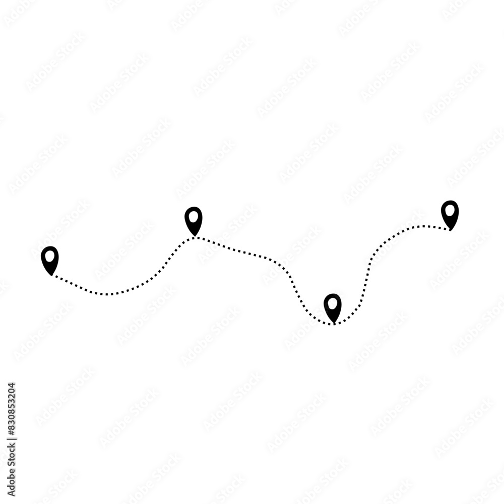travel route line icon with dotted line travel route line icon with dotted line