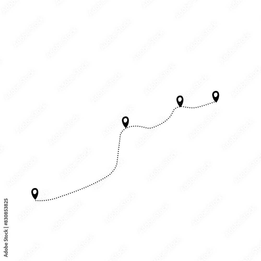 travel route line icon with dotted line travel route line icon with dotted line