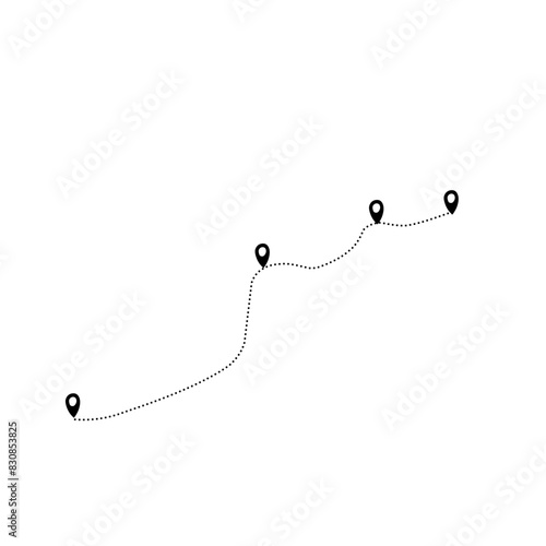 travel route line icon with dotted line