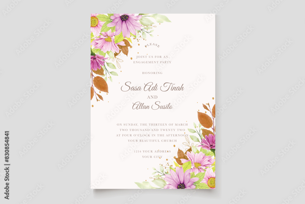 romantic hand drawn floral wedding card romantic hand drawn floral wedding card