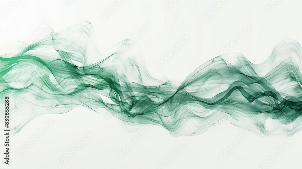Green and White Smoke Swirls on White Background Green and White Smoke Swirls on White Background