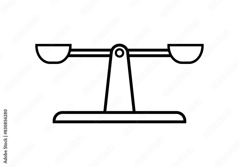Icono negro de balanza en equilibrio Icono negro de balanza en equilibrio