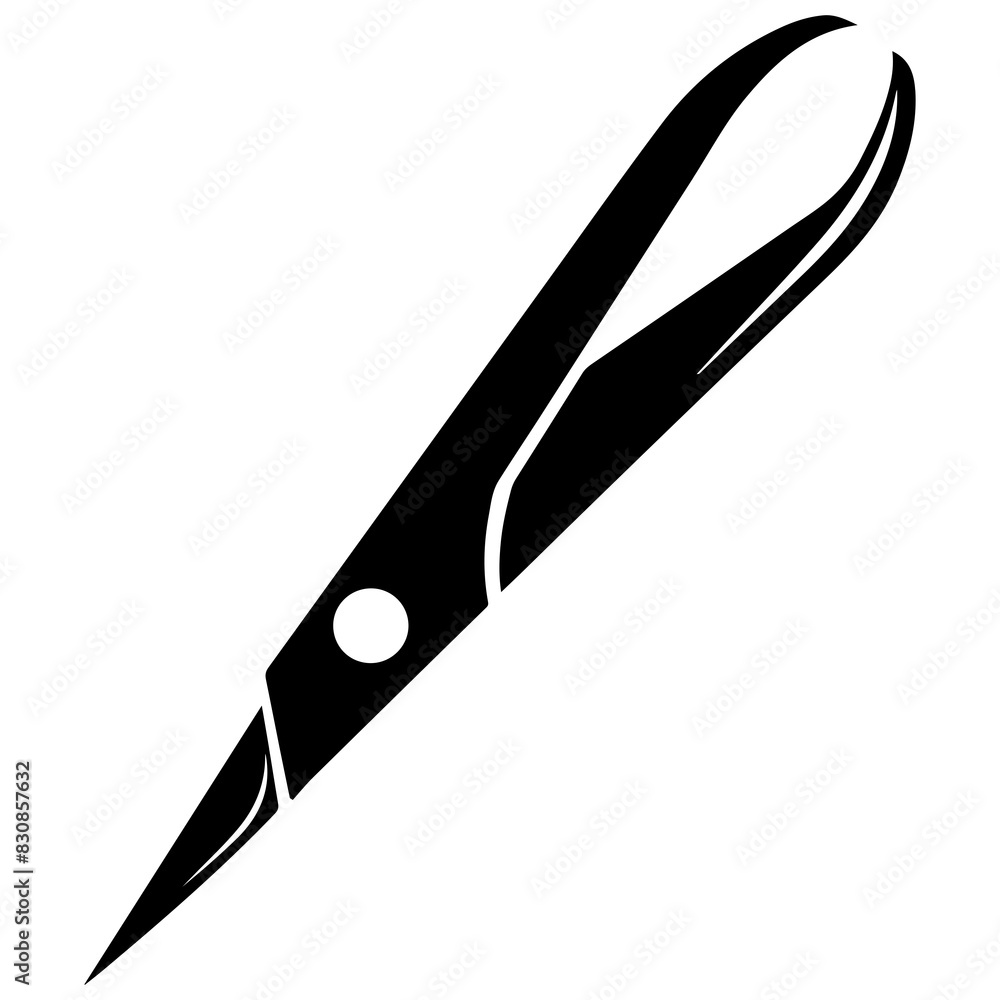 Simple black and white vector illustration of a scalpel, ideal for medical or surgical themed designs and presentations. Simple black and white vector illustration of a scalpel, ideal for medical or surgical themed designs and presentations.