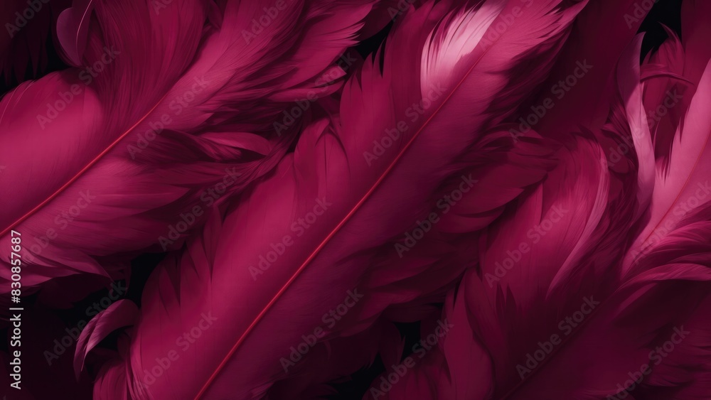Fototapeta premium Stylish Maroon Soft Feathers Background