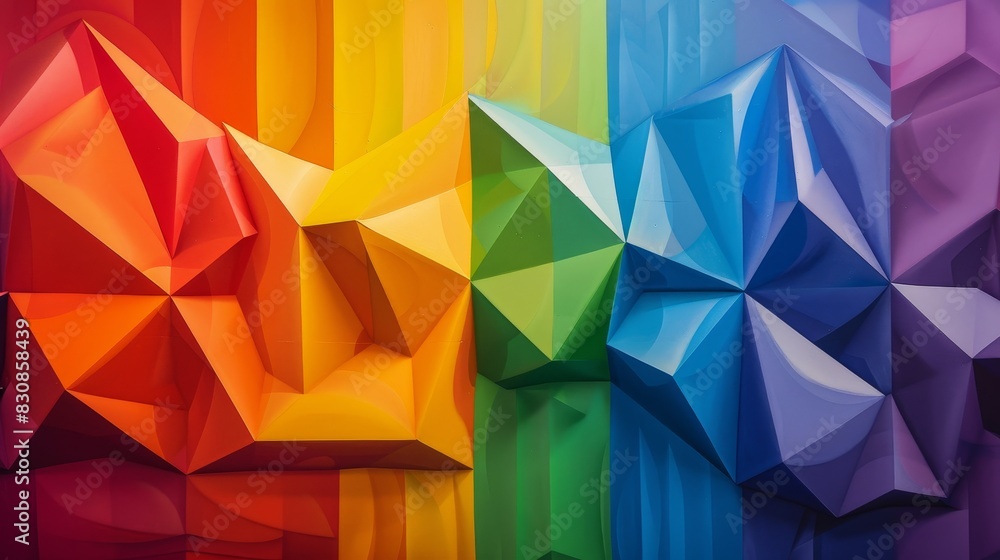 Obraz premium A colorful composition of overlapping rainbow flag