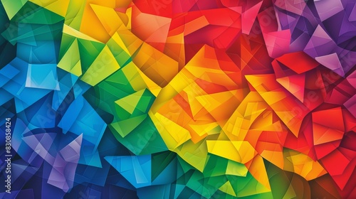 A colorful composition of overlapping rainbow flag