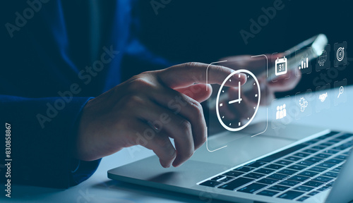 Time management concept. Work planning increases efficiency and reduced work time. Work management for business