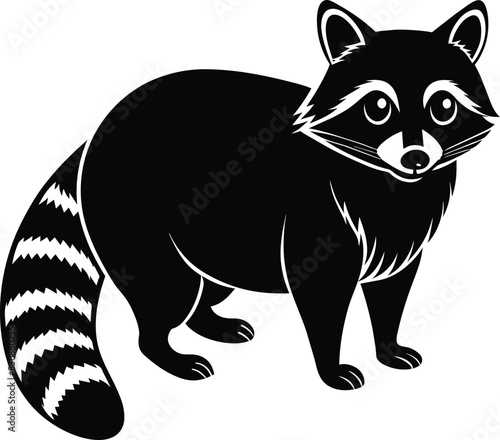 Raccoon silhouette vector illustration design
