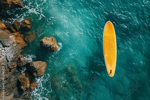 a surfboard in the water photo