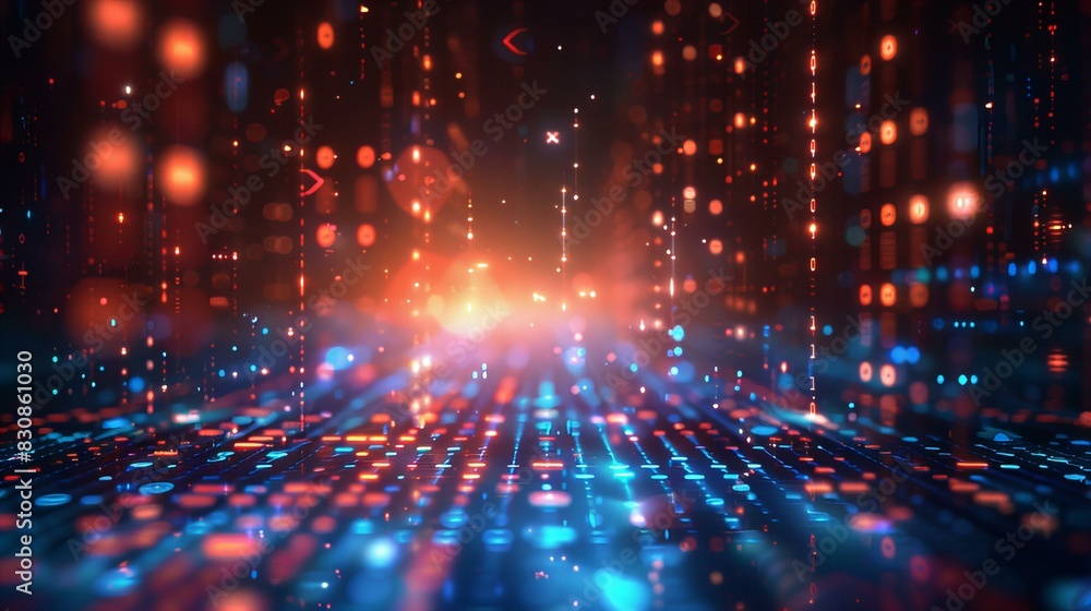Futuristic Light Trail and Data Flow Futuristic Light Trail and Data Flow