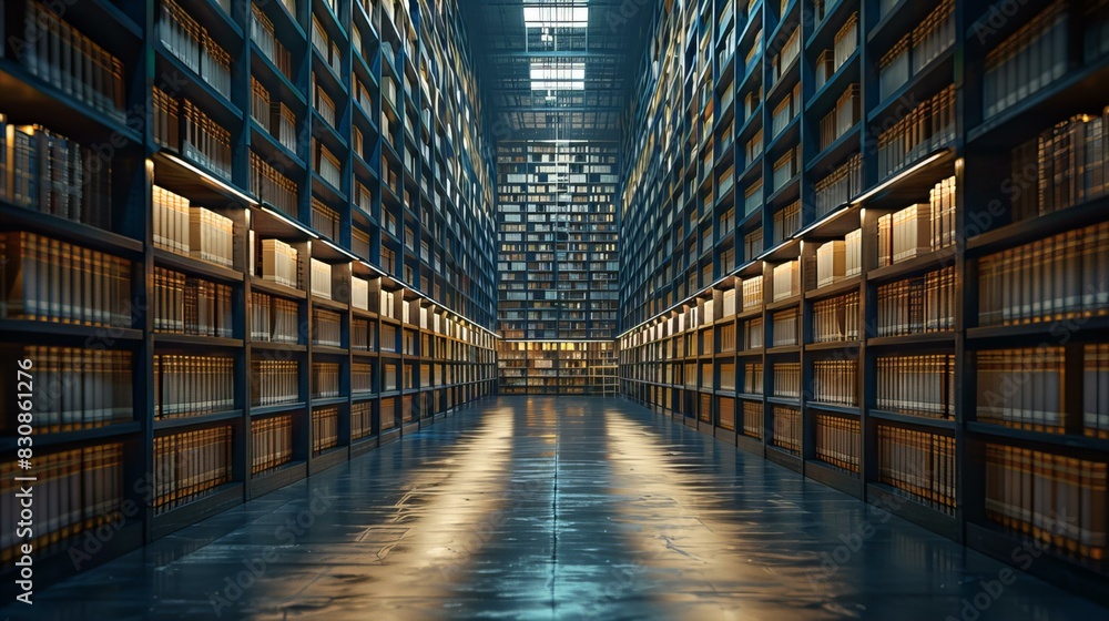 custom made wallpaper toronto digitalModern Library Interior with Endless Bookshelves