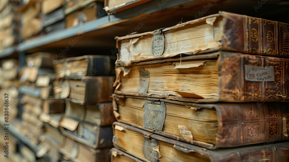 Fototapeta premium Old Books on Rustic Shelves