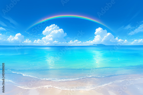 "Enchanting Rainbow Seascape - Igniting the Soul's Quest for Natural Beauty"