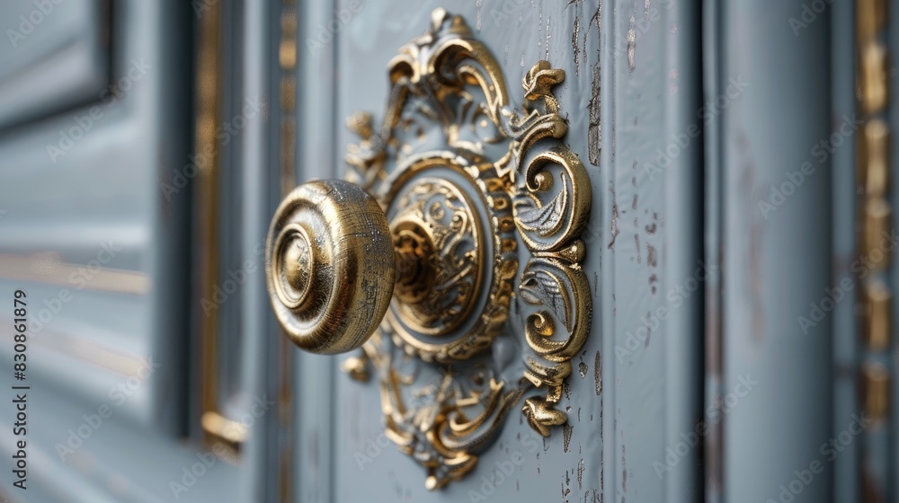 a classic concept art piece featuring intricate iron fittings embellished with gold accents, set against a sophisticated gray background, evoking the timeless elegance of a bygone era. a classic concept art piece featuring intricate iron fittings embellished with gold accents, set against a sophisticated gray background, evoking the timeless elegance of a bygone era.