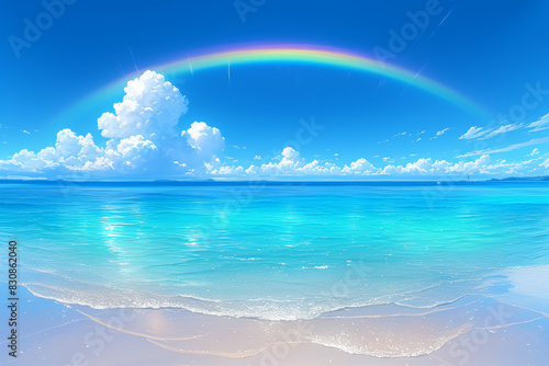 "Enchanting Rainbow Seascape - Igniting the Soul's Quest for Natural Beauty"