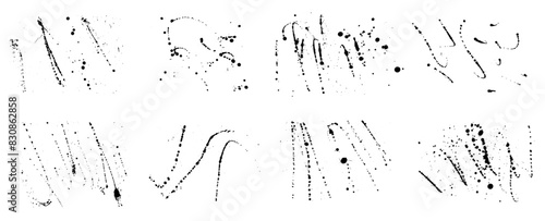 Set of elements of paint ink splatter.  Vector illustration