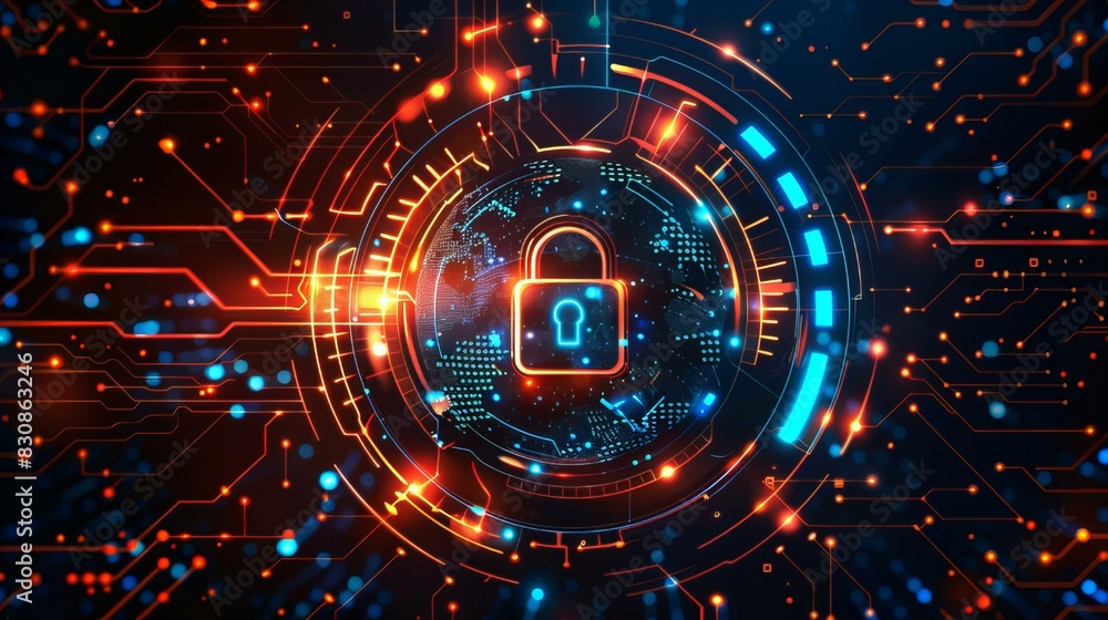 Cybersecurity Digital Lock Technology Cybersecurity Digital Lock Technology