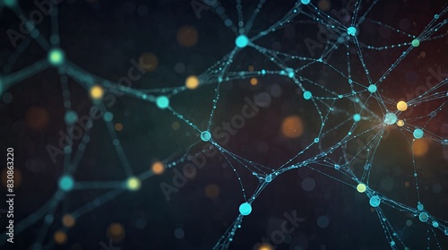 Abstract digital background with interconnected neural network patterns