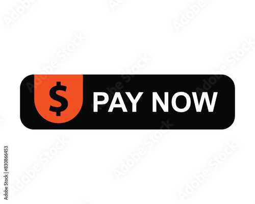 Pay now button icon vector commercial illustration isolated on white background.
