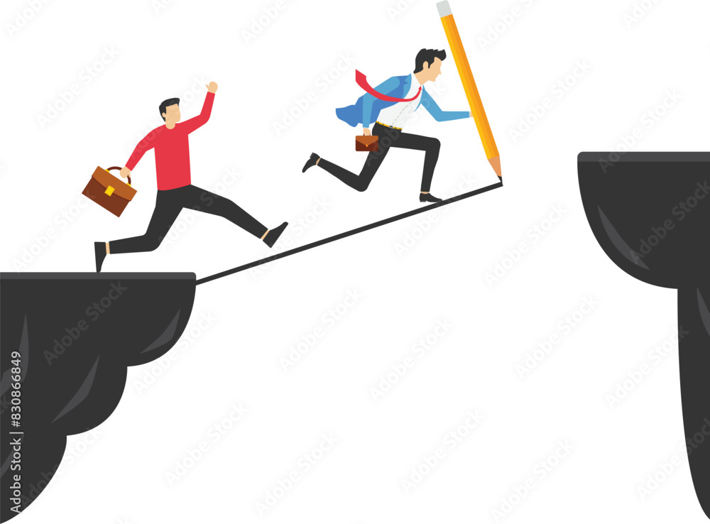 Leader to guide team to achieve success, manager to develop career path or improvement plan, growth or progress concept, businessman leader draw a line to lead team walk up to higher platform.
Leader to guide team to achieve success, manager to develop career path or improvement plan, growth or progress concept, businessman leader draw a line to lead team walk up to higher platform.