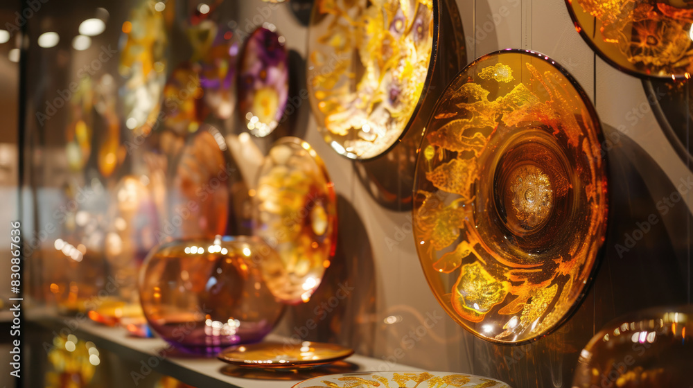 Amber exhibition. Products made from natural amber