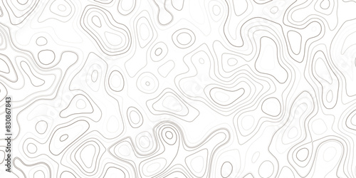 Topographic map. Contour abstract background. Topological landscape on white. Vector illustration.