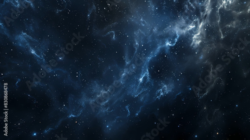 blue nebula space galaxy background with stars photo