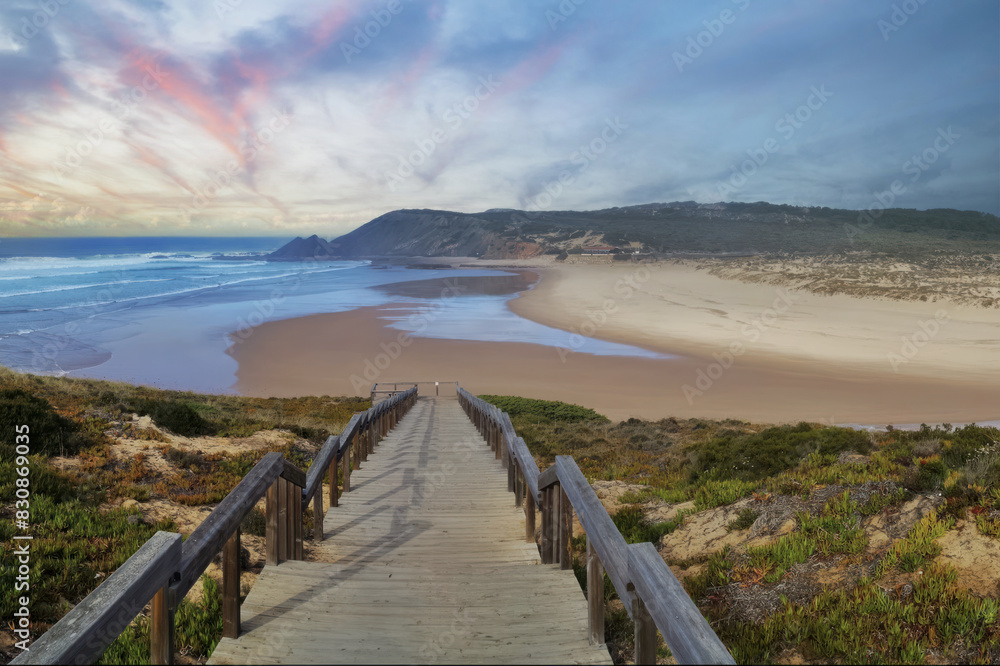 custom made wallpaper toronto digitalScenic Boardwalk to Amoreira Beach, Portugal