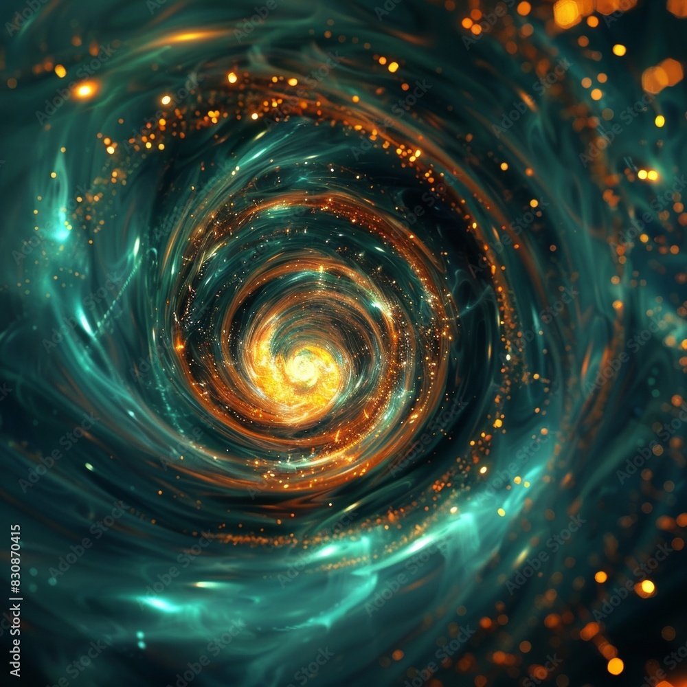 Glowing abstract tunnel with swirling lights and colors Glowing abstract tunnel with swirling lights and colors