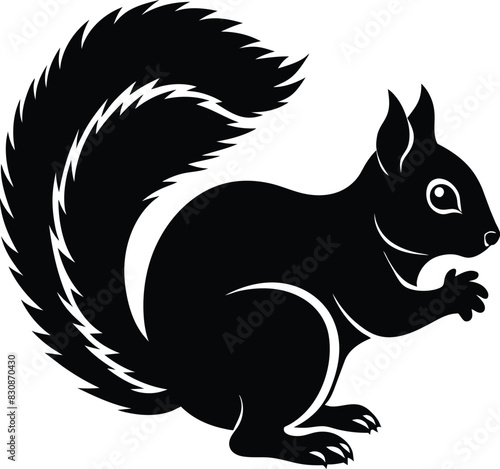 Squirrel Silhouette Vector Graphic Design