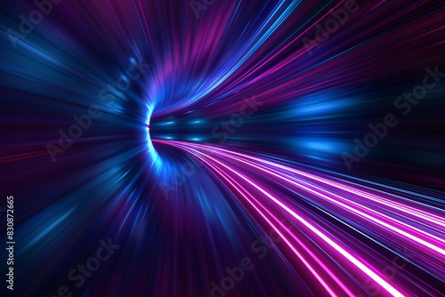 Abstract Neon Lights Tunnel