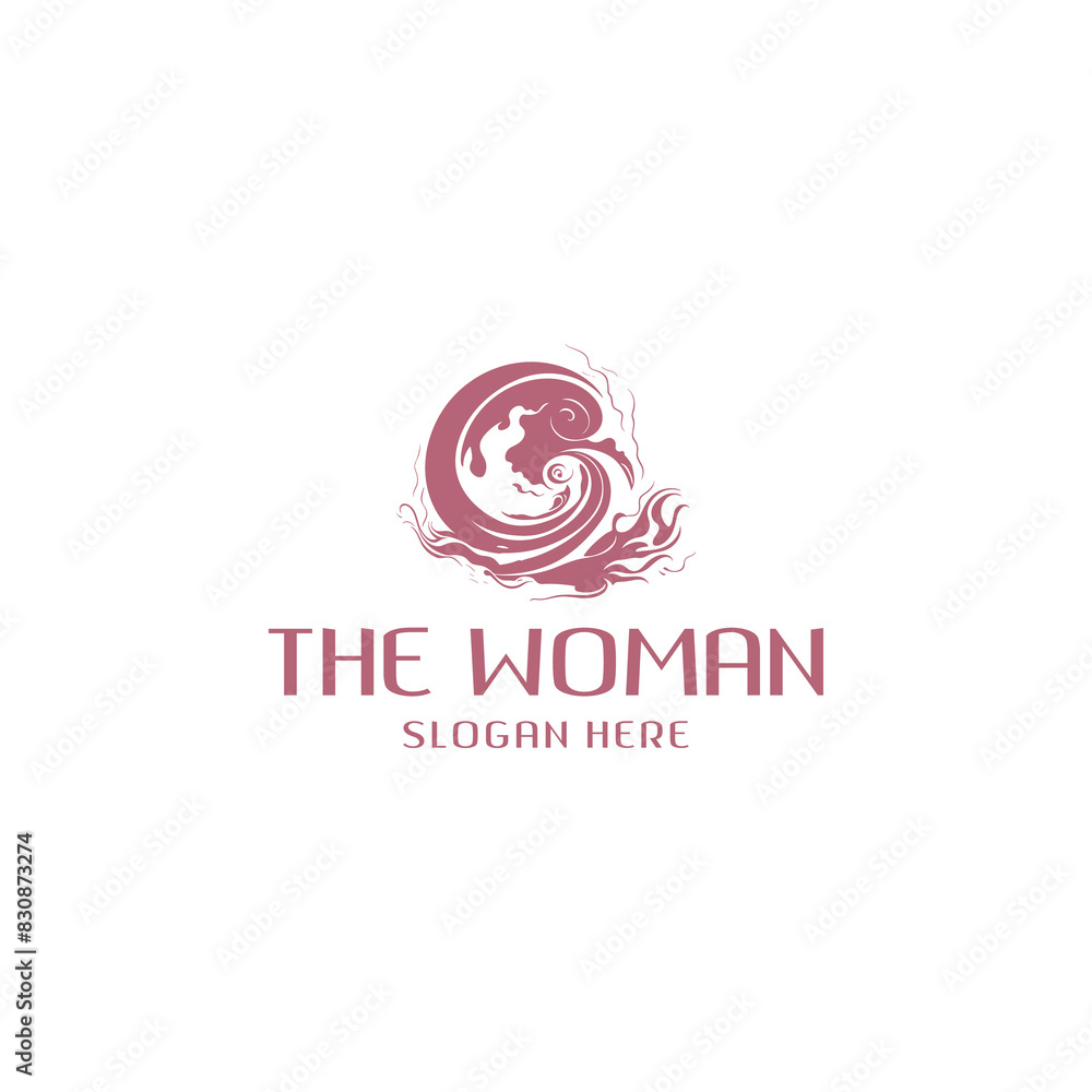 Beautiful woman logo vector illustration Beautiful woman logo vector illustration