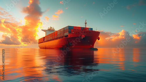 cargo ship with container