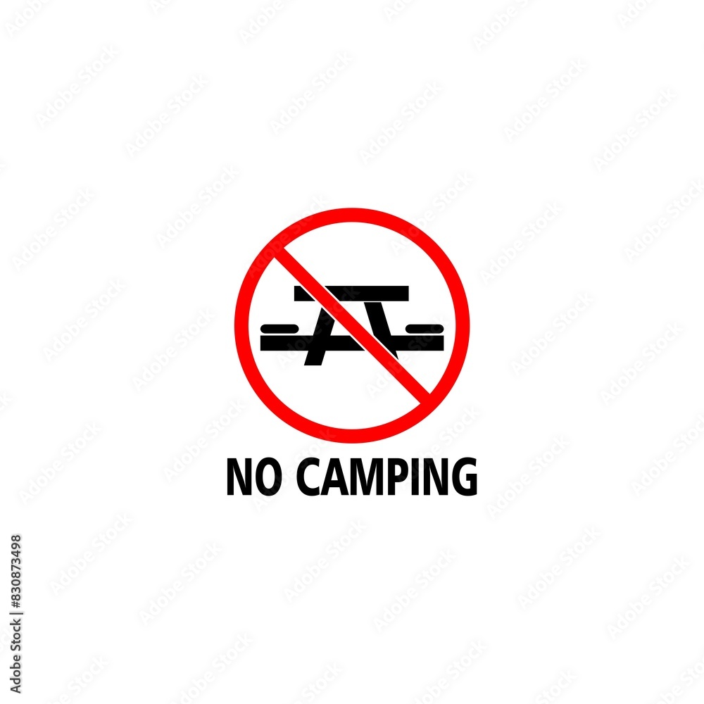 No camping icon isolated on white background No camping icon isolated on white background
