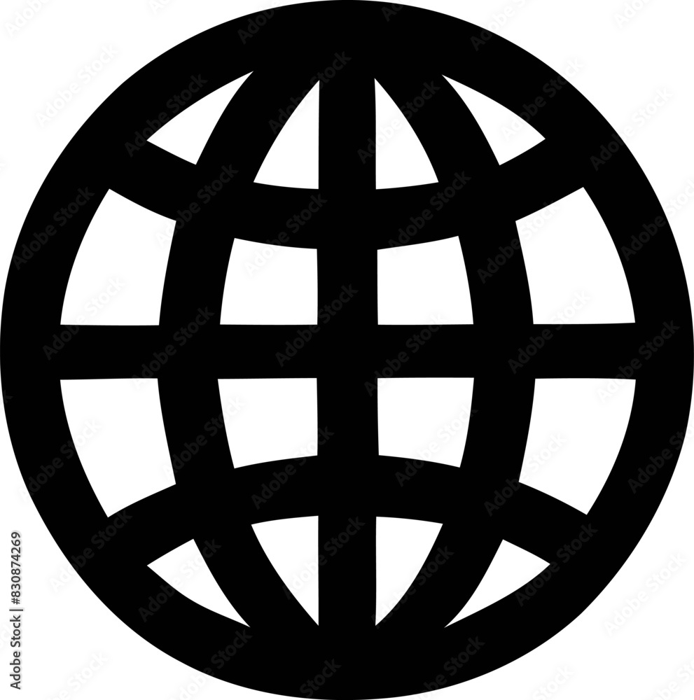 Global Connectivity Emblem in Minimalist Black and White Design Global Connectivity Emblem in Minimalist Black and White Design