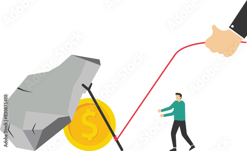 Money trap to trick greed people, danger fraud or threat to attack victim, financial or investment problem concept.

