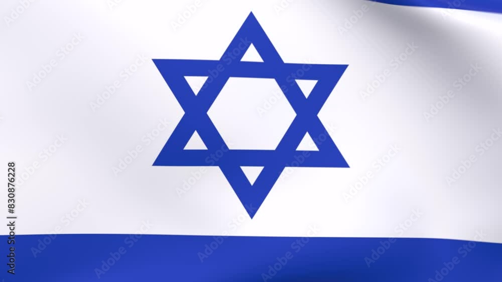 Waving flag of Israel Animation 3D render Method