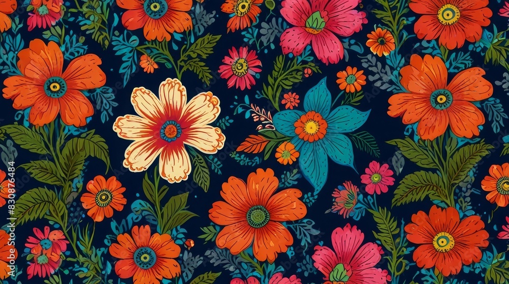 seamless pattern with colorful flowers seamless pattern with colorful flowers