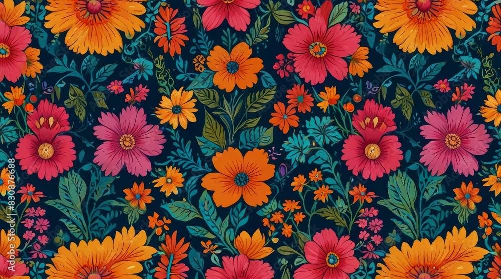seamless pattern with colorful flowers seamless pattern with colorful flowers