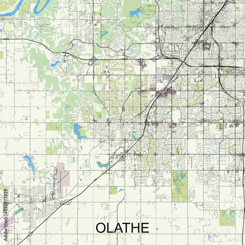 Olathe  Kansas  United States map poster art