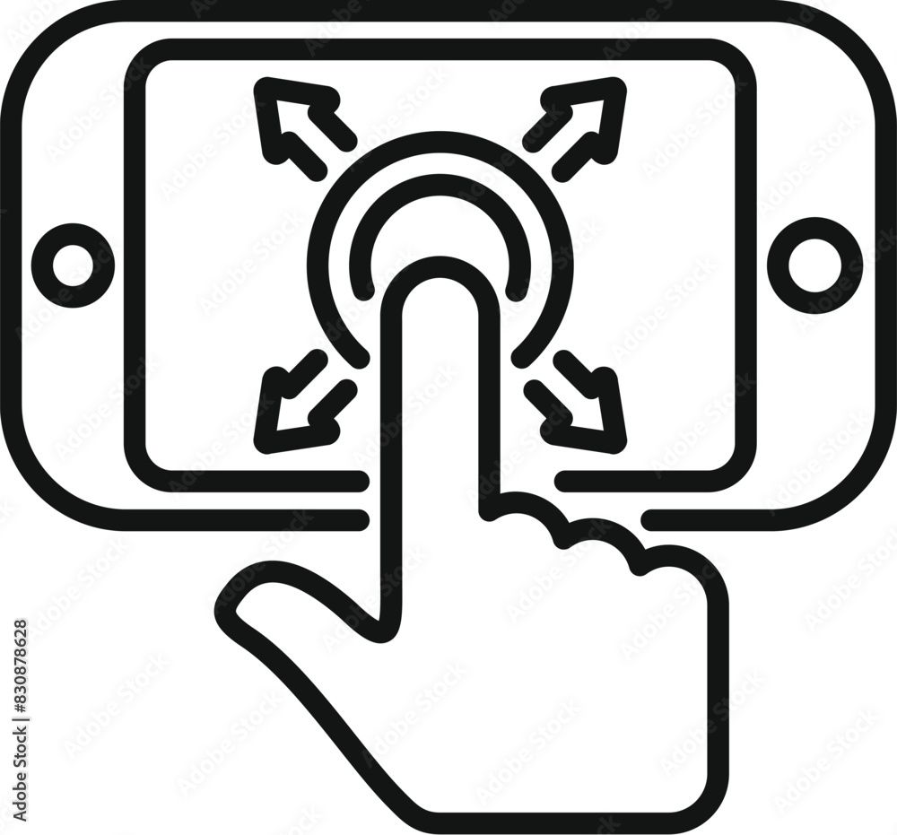 Simple and modern mobile touchscreen interface icon for smartphone interaction and digital user experience illustration Simple and modern mobile touchscreen interface icon for smartphone interaction and digital user experience illustration