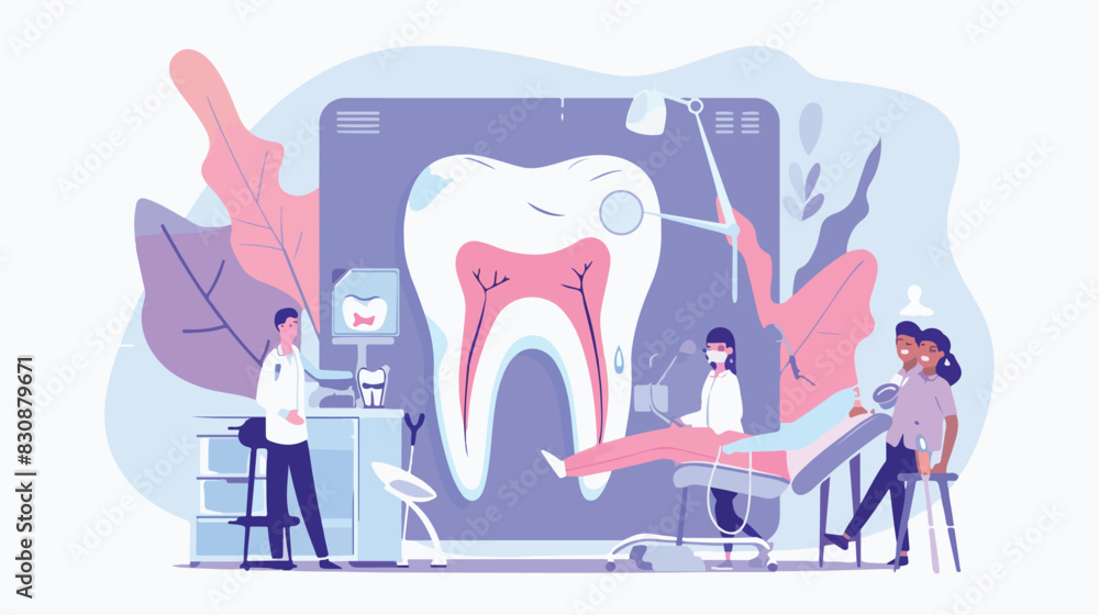 Dentistry landing page. Abstract concept of a dental