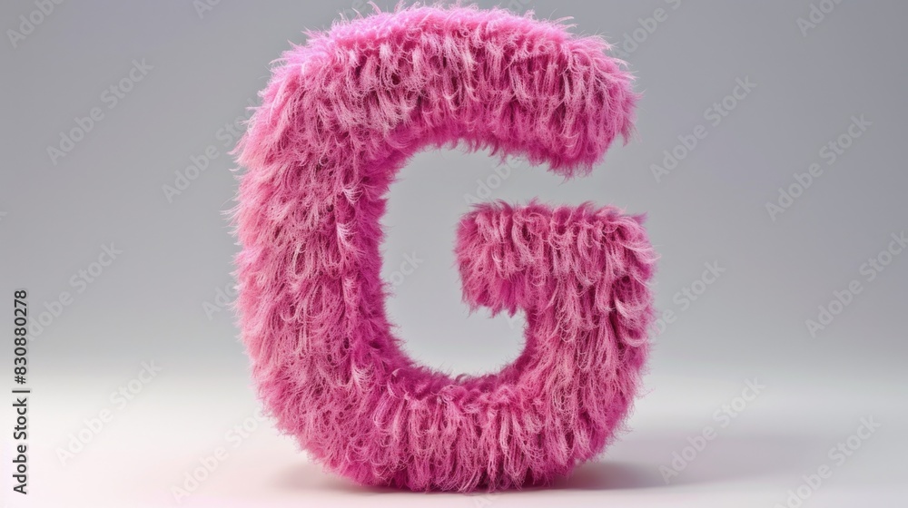 Pink feather letter G, suitable for design projects Pink feather letter G, suitable for design projects