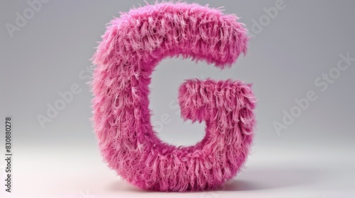 Pink feather letter G  suitable for design projects