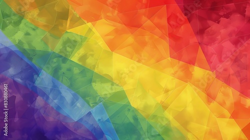 A vibrant abstract design of a rainbow flag