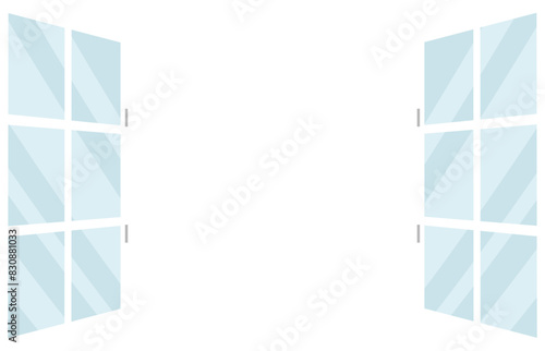 Window with glass for exterior building vector