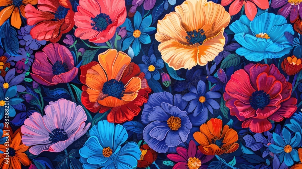 Vibrant blooming flowers Vibrant blooming flowers