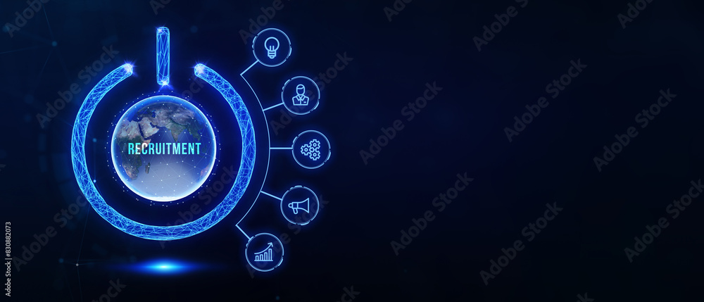 Business, Technology, Internet and network concept. Recruitment career employee interview business HR Human Resources concept. 3d illustration Business, Technology, Internet and network concept. Recruitment career employee interview business HR Human Resources concept. 3d illustration